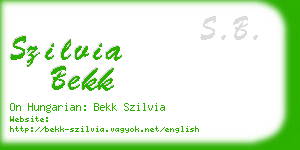 szilvia bekk business card